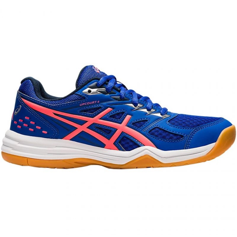Tênis Asics Upcourt 4 W 1072A055 412 de vôlei azul, rosa azul