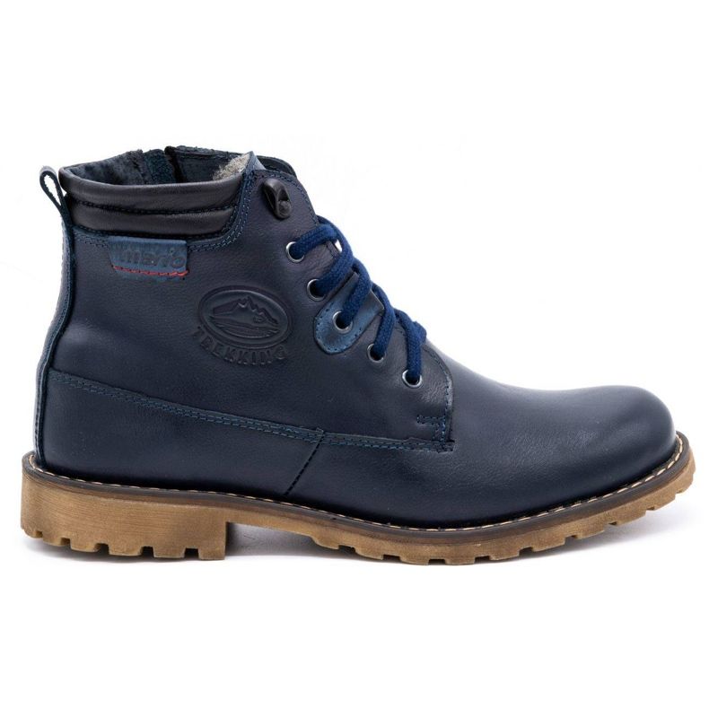 Olivier Botas de inverno de couro 754 azul marinho