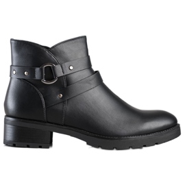 Clowse Botas casuais com cinto decorativo preto