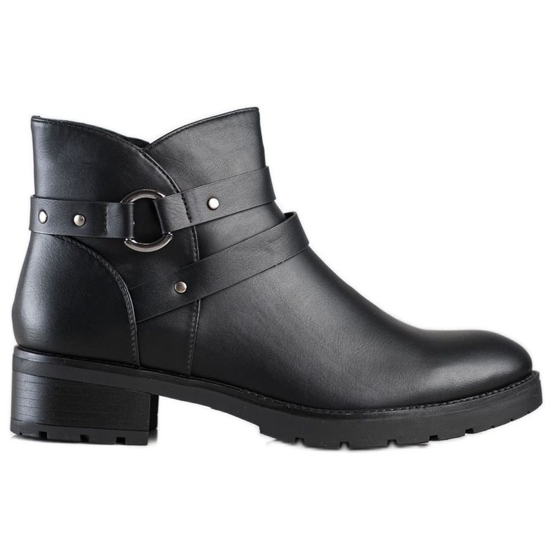 Clowse Botas casuais com cinto decorativo preto