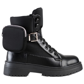 WELLSPRING Botas confortáveis ​​com bolso preto
