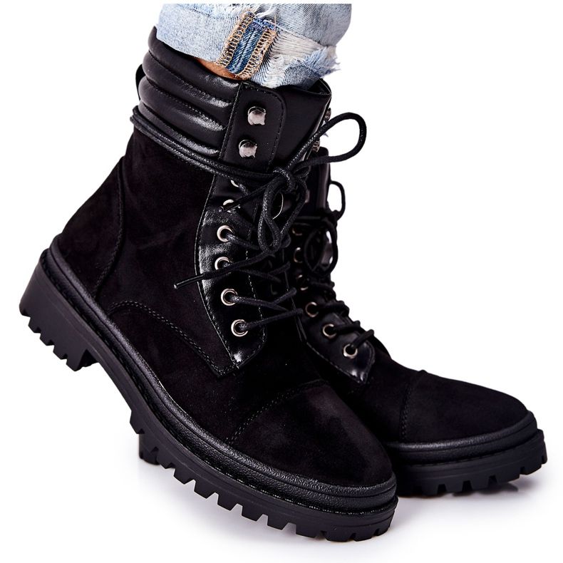 PG1 Botas femininas camurça preta Deliopis preto