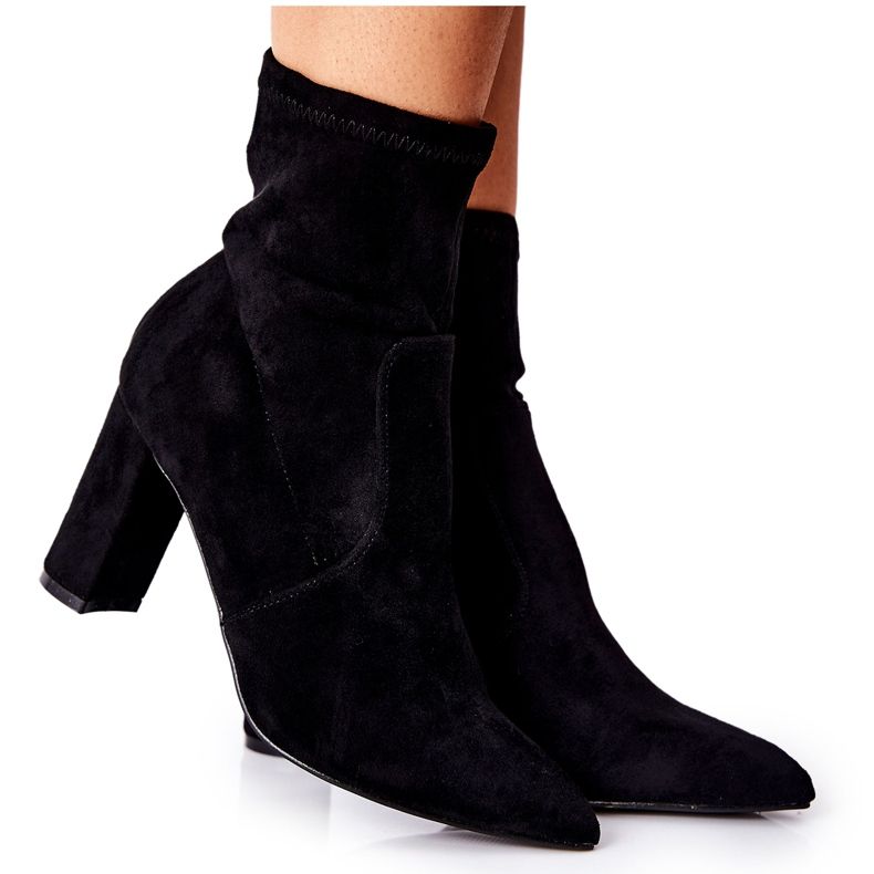 FW1 Botas femininas pretas de camurça Hellameia preto
