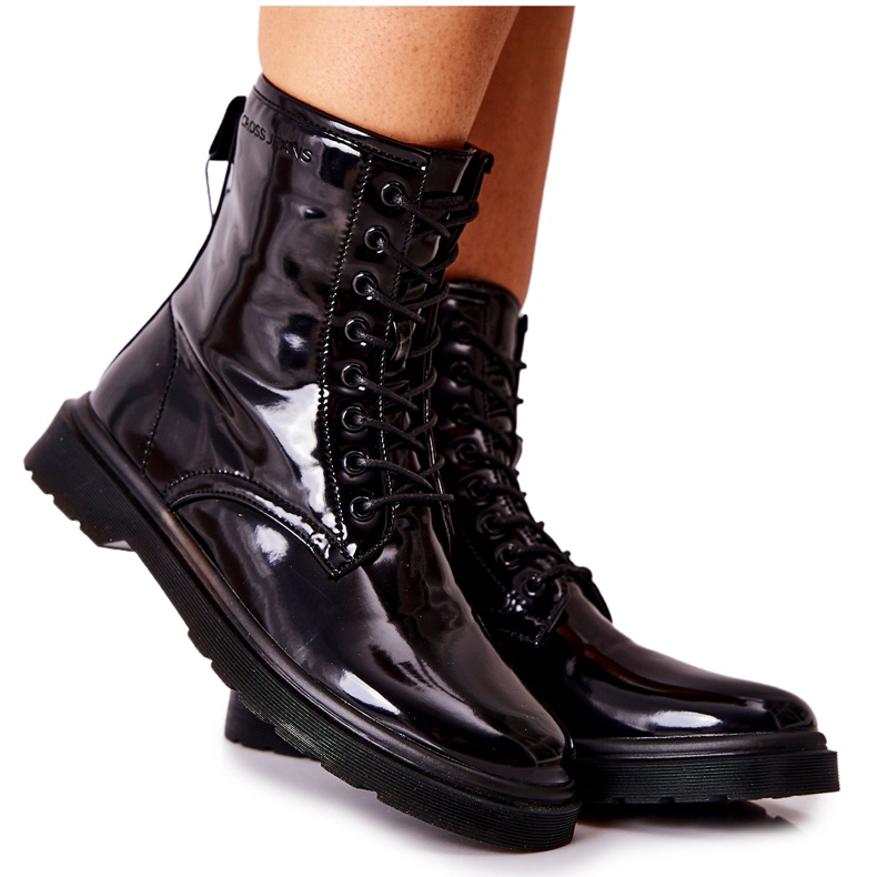 Cross Jeans Botas femininas jeans cruzado preto GG2R4023