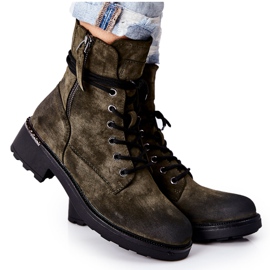 PE1 Botas de trabalho altas com zíper verde Maisa