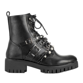 Botas de caminhada femininas pretas com correntes Faubert preto