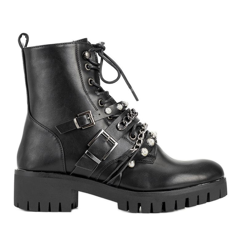 Botas de caminhada femininas pretas com correntes Faubert preto