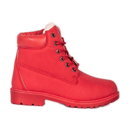 Botas vermelhas de caminhada de junho vermelho Botas vermelhas de caminhada de junho vermelho