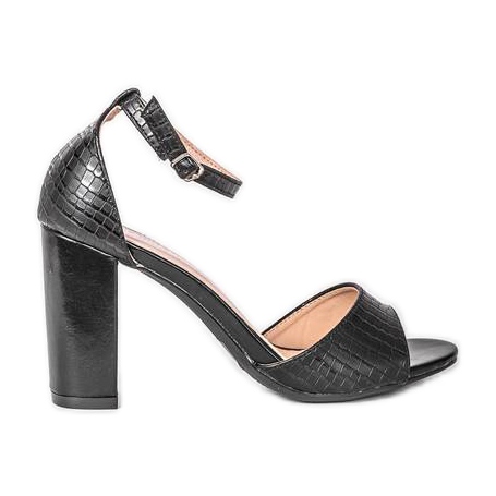 Sandálias pretas em um poste Milano preto