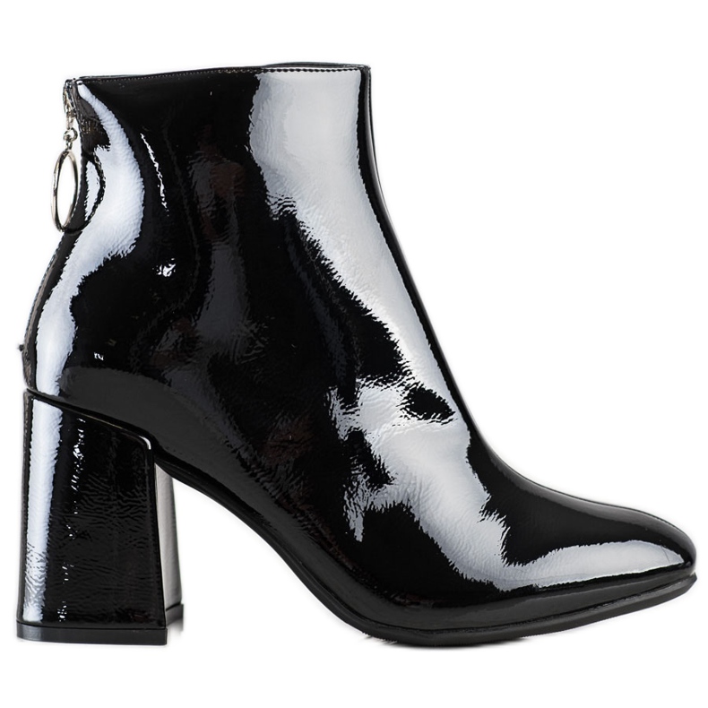 Lucky Shoes Botas laqueadas no poste preto