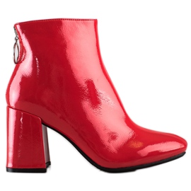 Lucky Shoes Botas laqueadas no poste vermelho