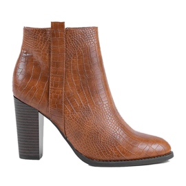 Botas de camelo no poste de crocodilo com padrão Remini marrom