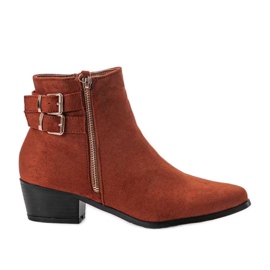Botas de cano baixo marrons com fivelas Nila marrom