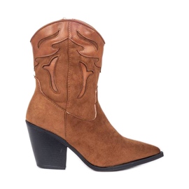 Botas de cowboy altas marrons Megi castanho