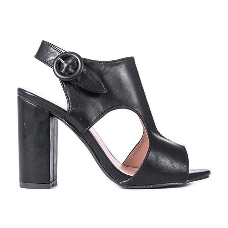 Sandálias pretas no poste Caitlin preto