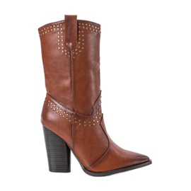 Botas de cowboy marrons com cano Bora decorado marrom