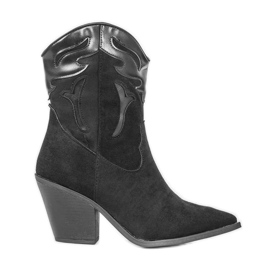 Botas de cowboy pretas com cano Hallie mais alto preto