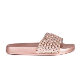 Chinelos Jennya rosa com contas de borracha