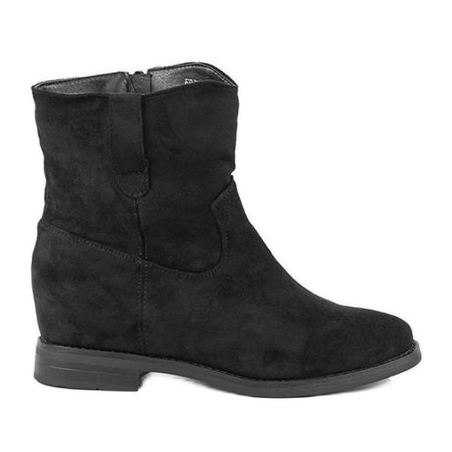 Botas pretas em calcanhar Buenna coberto preto