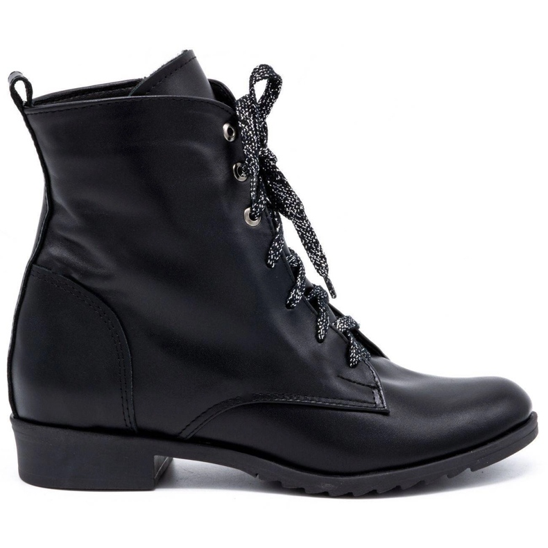 Olivier Botas femininas de couro 2190 pretas preto