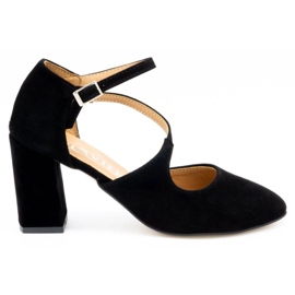 Olivier Sapatos de couro feminino no post 2211 nobuck preto