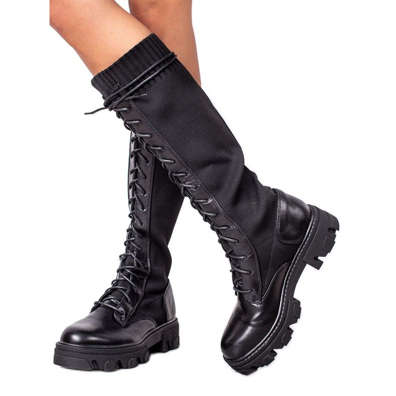 Seastar Botas de renda alta preto