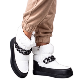 S. BARSKI Botas de neve com corrente S.BARSKI branco preto S. BARSKI Botas de neve com corrente S.BARSKI branco preto