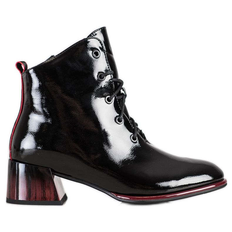 S. BARSKI Botas de amarrar em salto alto da S.BARSKI preto