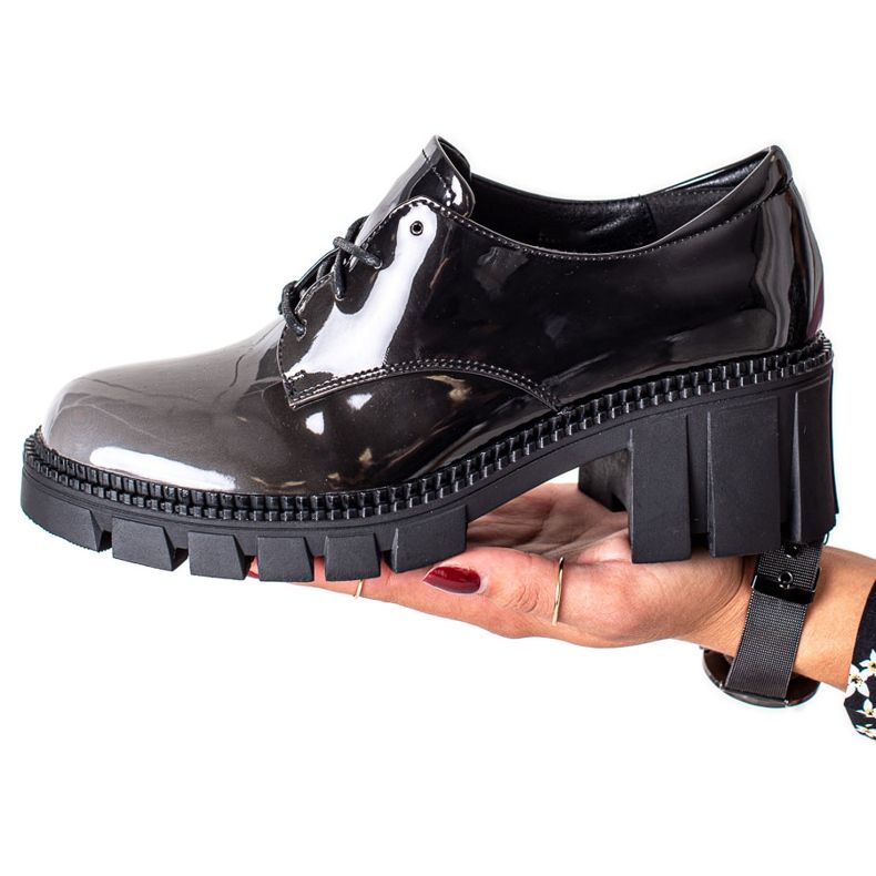 S. BARSKI Sapatos lacados S.BARSKI preto cinza