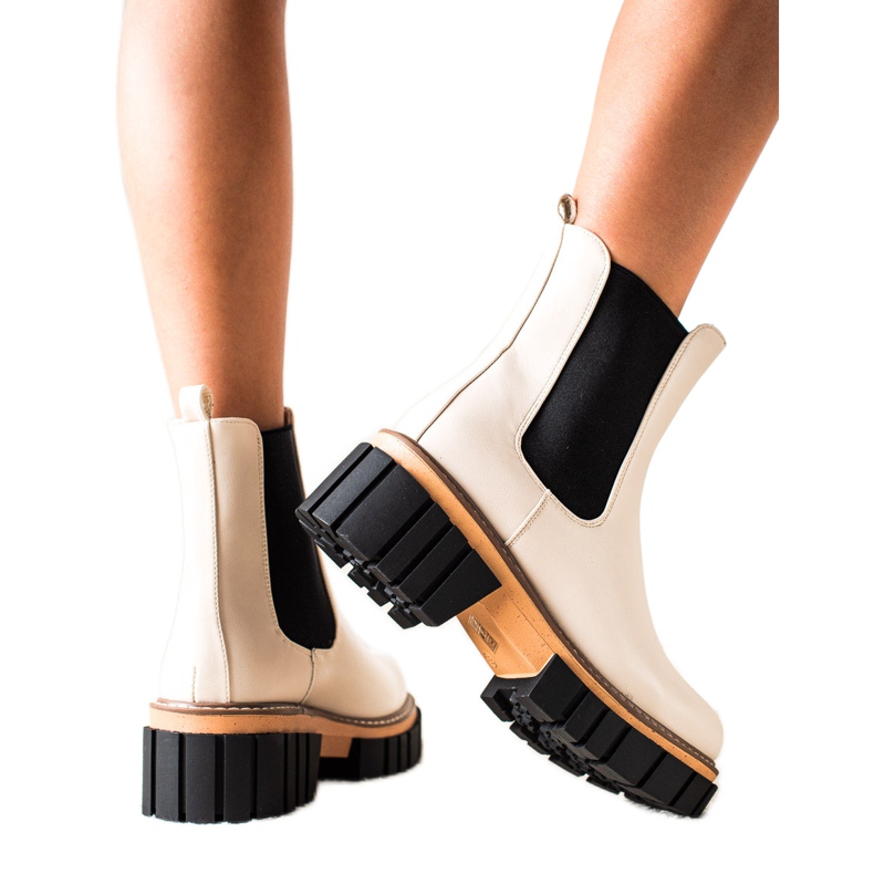 Seastar Botas Chelsea na plataforma da moda bege preto