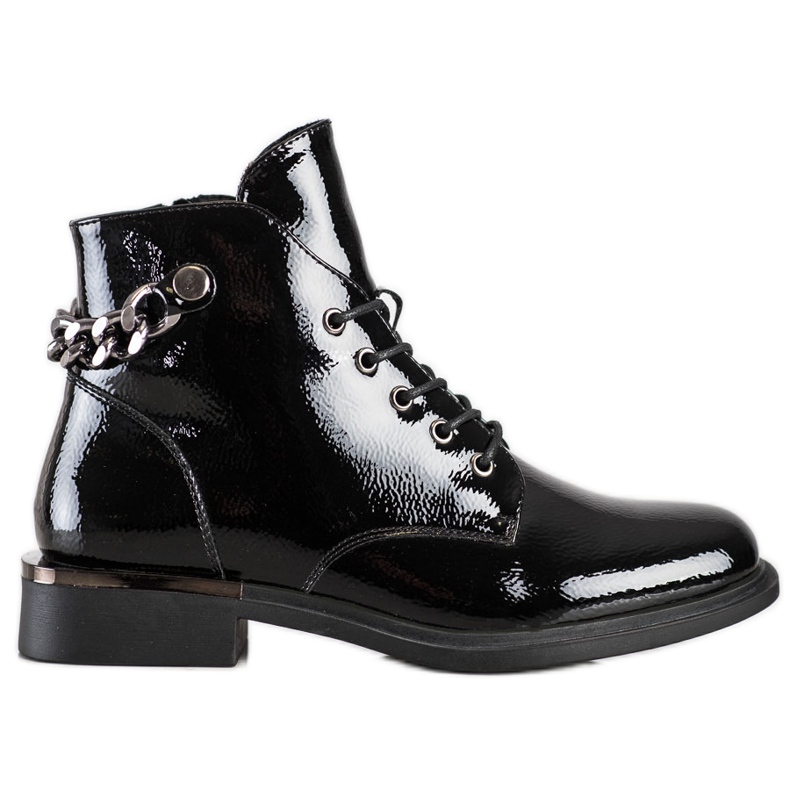 Botas elegantes envernizadas por Sergio Leone preto