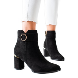Goodin Botas elegantes com inserções douradas preto Goodin Botas elegantes com inserções douradas preto