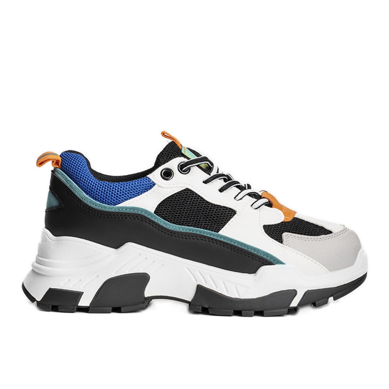 Tênis preto com sola alta Omerta branco multicolorido