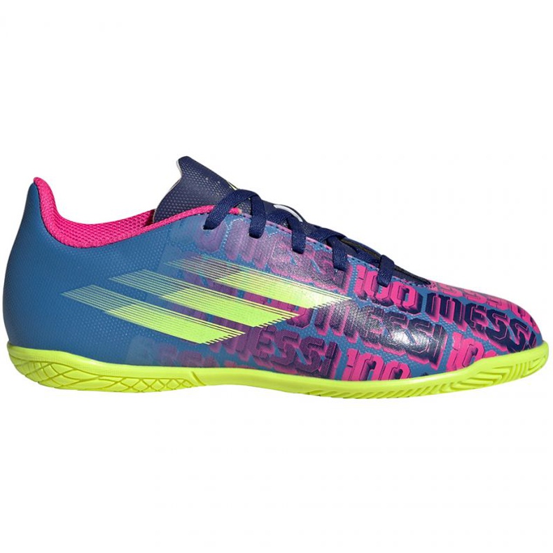 Chuteiras Adidas X Speedflow Messi.4 In Jr FY6914 multicolorido azul Chuteiras Adidas X Speedflow Messi.4 In Jr FY6914 multicolorido azul
