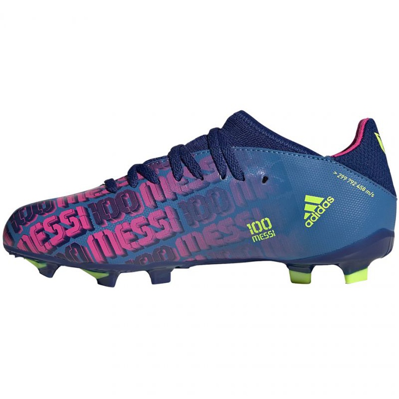 Chuteiras Adidas X Speedflow Messi.3 Fg Jr FY6932 multicolorido azul Chuteiras Adidas X Speedflow Messi.3 Fg Jr FY6932 multicolorido azul