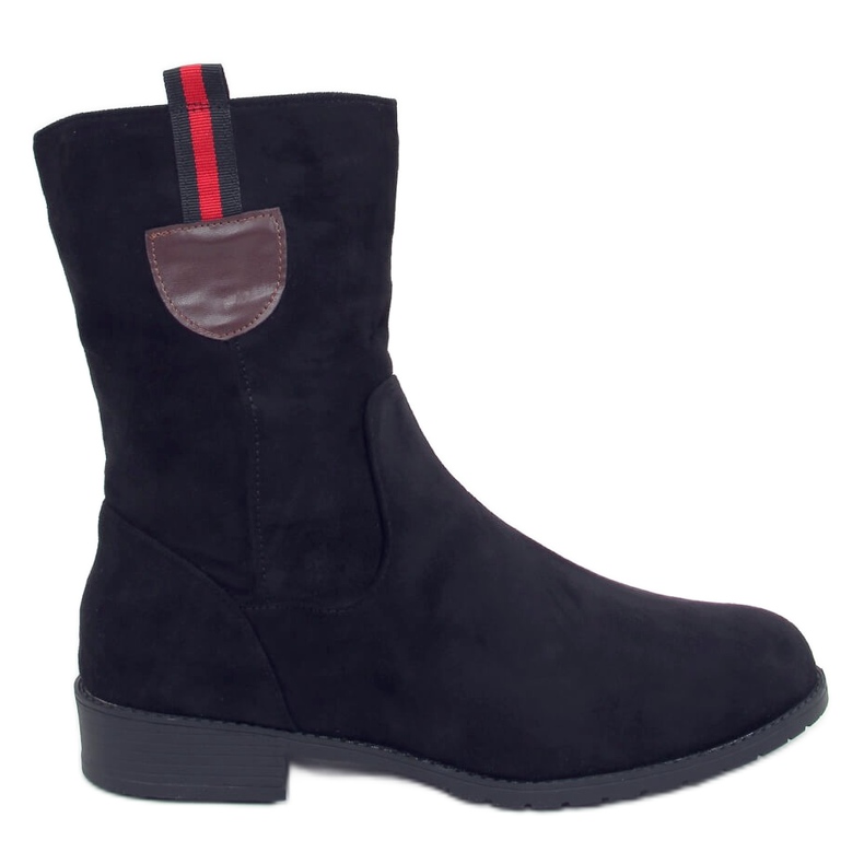 Botas rasas femininas negras 1707 pretas preto