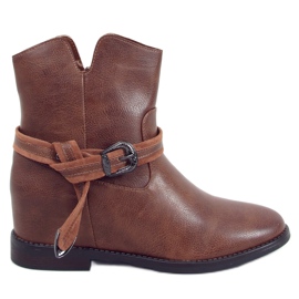 Botas em camelo de cunha oculta HQ239 Camel castanho