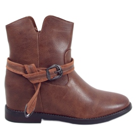 Botas em camelo de cunha oculta HQ239 Camel marrom