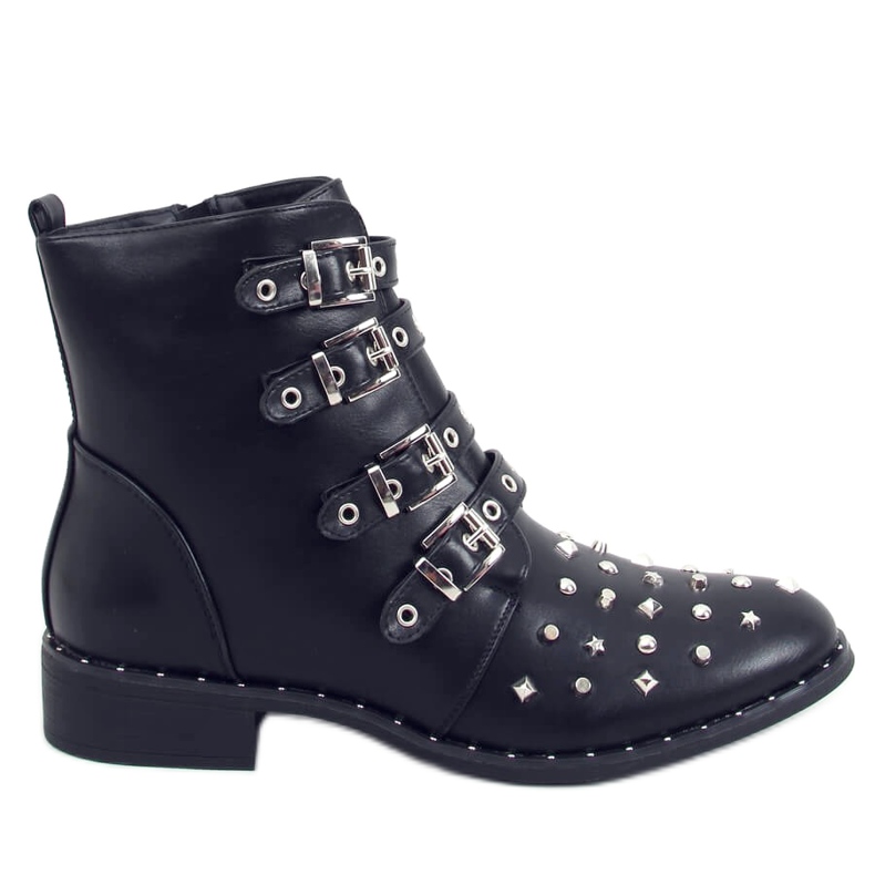 Botas pretas com tachas pretas M8AX1658-18 Preto