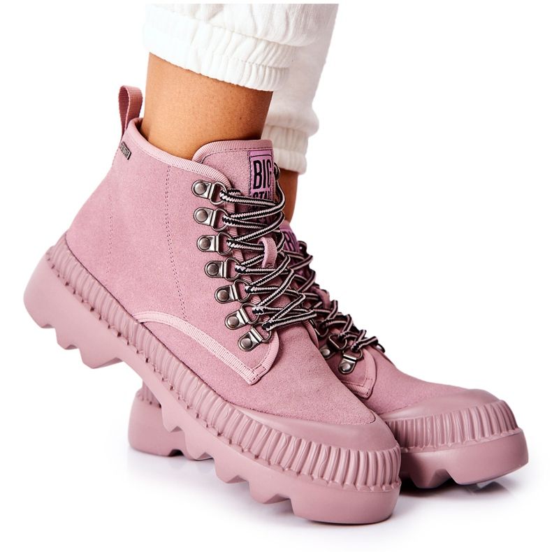 Botas de couro Big Star II274367 rosa