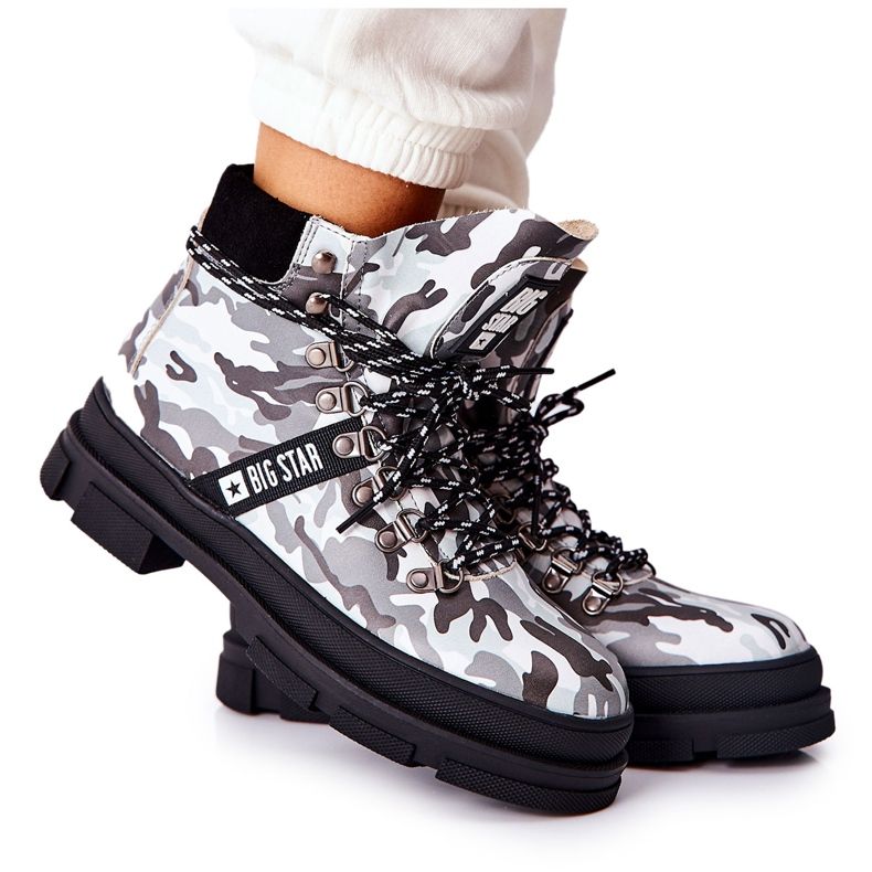 Botas Trappers de Couro Big Star II274368 Moro Preto branco