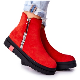 PS1 Botas de camurça Botas Jodhpur na plataforma Red Nessa vermelho