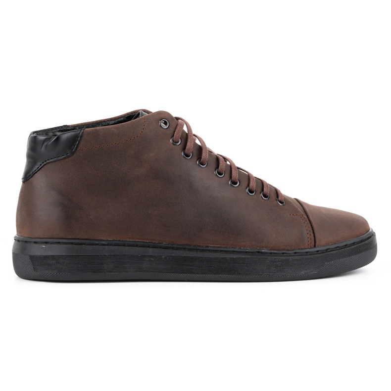 Polbut Sapatos de couro masculino 2110sw marrom escuro castanho