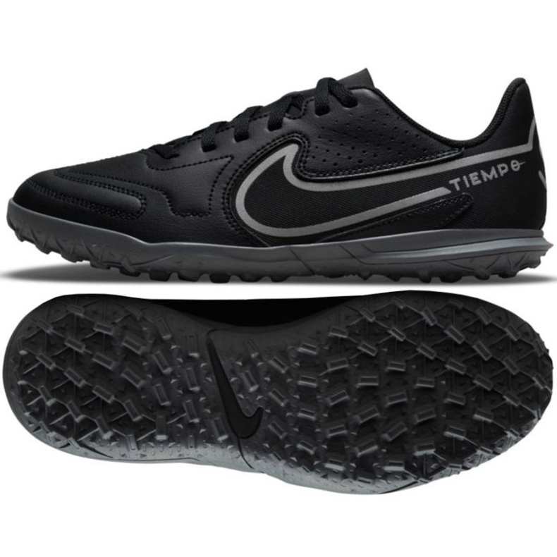 Chuteiras Nike Tiempo Legend 9 Club Tf Jr DA1334 004 preto preto