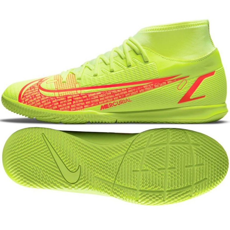 Chuteiras Nike Mercurial Superfly 8 Club Ic M CV0954 760 verde amarelo amarelos