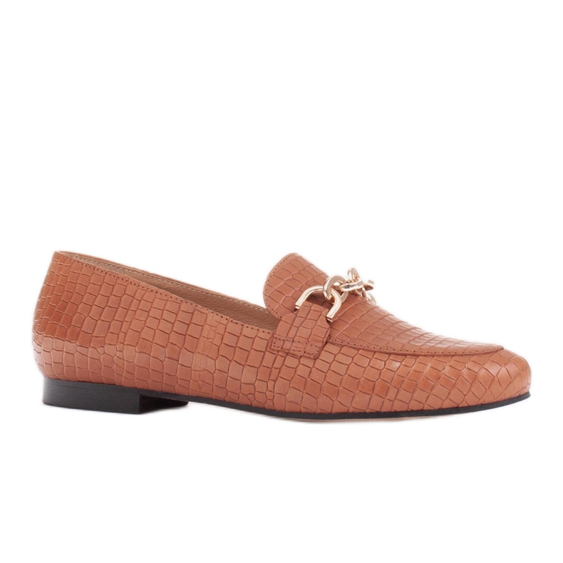 Marco Shoes Bailarinas com corrente de ouro castanho