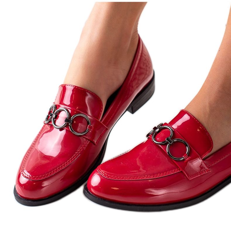 Goodin Mocassins lacados vermelho