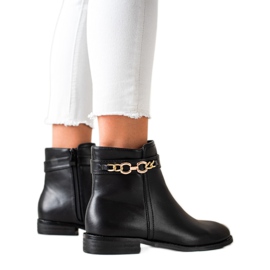 Goodin Botas com corrente de ouro preto