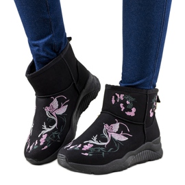 Botas de neve pretas com bordado Jamil preto