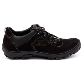 Olivier Sapatos de trekking masculinos 7109 nobuck preto